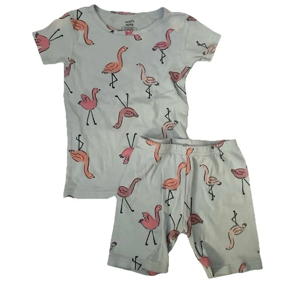 Lot Of 6 Toddler Girls Summer Clothes Size 4T Pajamas Shorts T Shirt Tank Skirt